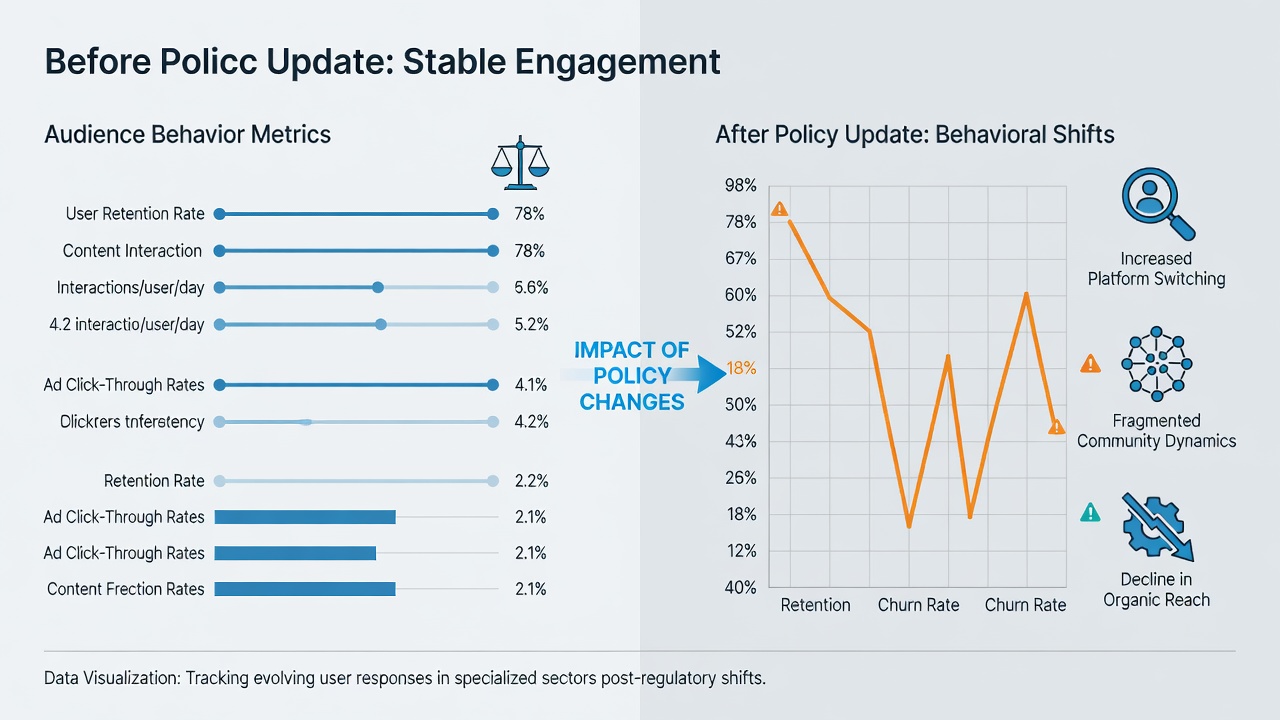Graph illustrating shifts in user retention rates across different industries